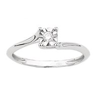 Anello Gazzola Gioielli Donna Solitario fanuk 4 GRIFFES VALENTINO 50/50 in Oro bianco Diamante 0.01 Ct FROX0591-NG - FROX4523-NG